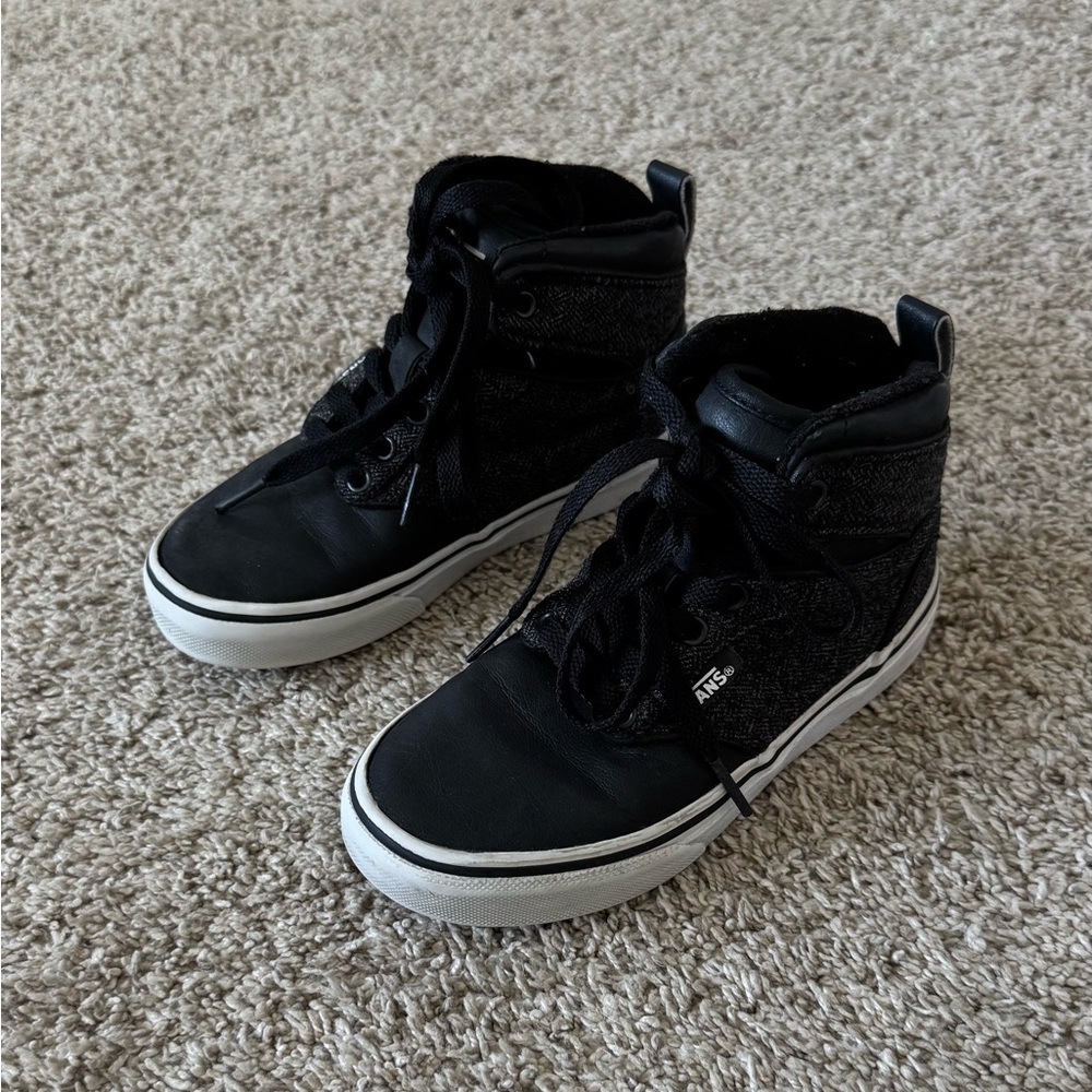 Toddler Boy Vans high top black sneakers shoes size 11.5